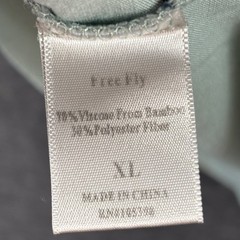 Free Fly T-Shirt Mens XL Stripe Pocket Short Sleeve Bamboo Sage Green Crewneck