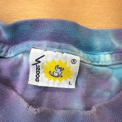 Vintage Sundog 90s Single Stitch Tie Dye Peace Sign T Shirt Hippie Bohemian AOP