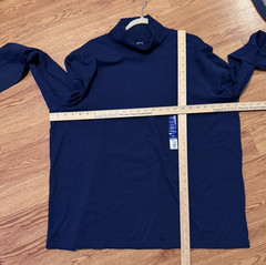 Men’s APT 9 Premier Flex Long Sleeve Turtleneck Shirt NEW Navy Blue Cotton Blend