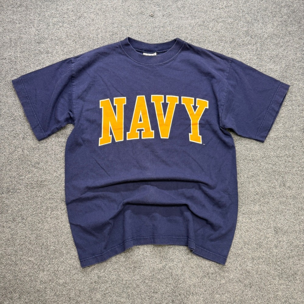 Vtg Gear for Sports Navy T Shirt Mens Medium Blue Big Cotton US Naval Academy