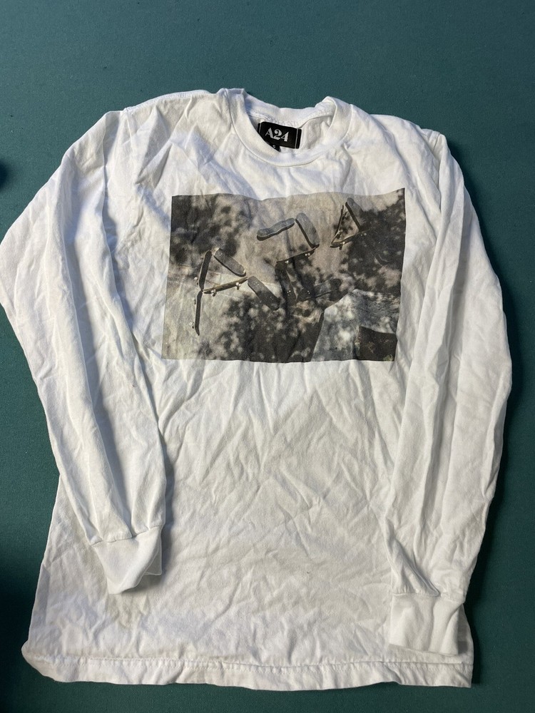 A-24 Mens Size S White Mid 90s Long Sleeve Jonah Hill