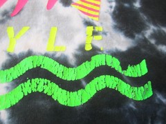 Retro Vintage Surf Style Tie-Dye T-Shirt – Black/Gray/White – size Large