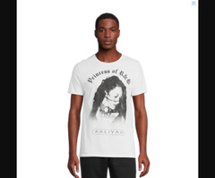 Men’s Aaliyah Princess of R&B Graphic Tee Short Sleeve MEDIUM White NEW