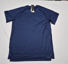 Adidas Mens Gym + Tee Running Training Multi Sports Dark Blue Shirt JW7276