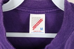 Vintage 90s Streetwear Mens Medium Faded Blank Pocket T-Shirt Purple Cotton USA