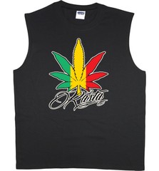 Men’s sleeveless shirt rasta pot leaf cannabis 420 workout muscle tee tank top