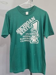 Vintage 1979 Michigan State University NCAA Nation Basketball Champ T Shirt Sz M