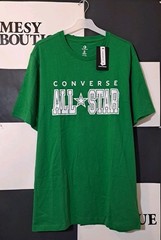 Converse All Star Retro Men’s T-Shirt ALL STAR Print Front Green Size Large