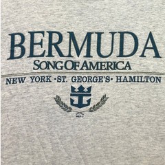 VTG Bermuda Shirt Mens 2XL Spell Out Single Stitch Grunge Nautical Streetwear
