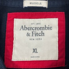 Abercrombie Fitch Mens XL Muscle Fit Graphic T Shirt Black Red Logo NY Applique