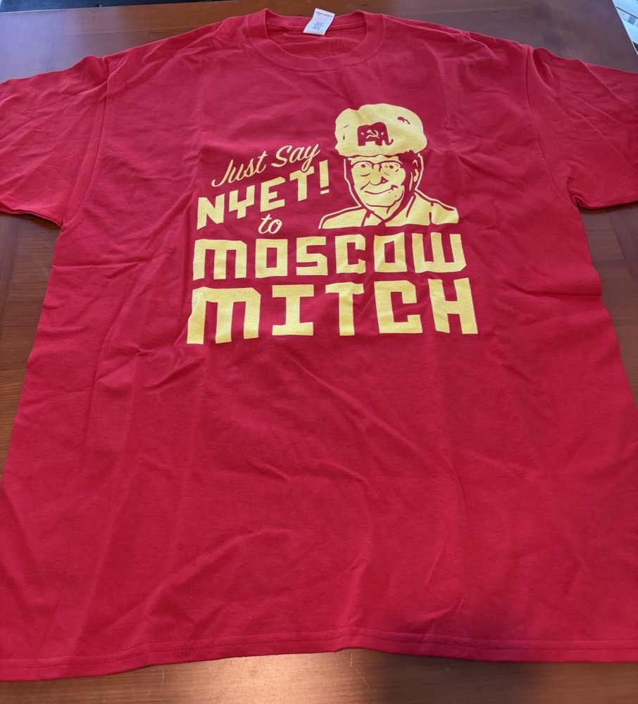 Kentucky Democrats “Say Nyet to Moscow Mitch” Men’s Tee Shirt XL Excellent!