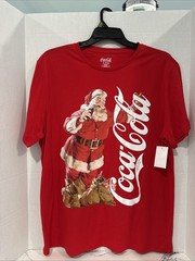 Coca Cola Santa Claus Graphic Tee Vintage Style, Red, XL NWT