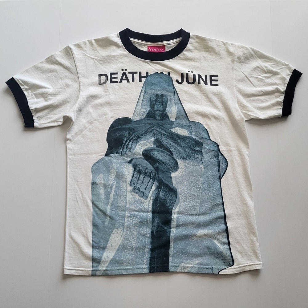 Mishka NYC Death In June 2011 Statue Ringer T-Shirt Medium Goth Neofolk RARE OOP