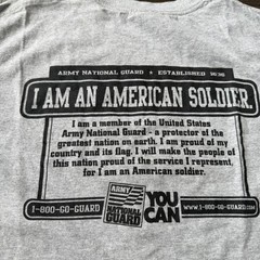 Vintage 90s army national guard “Hooah” Grey Size Large Tee Graphic
