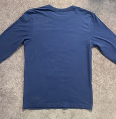 Nike Tee Shanghai Sharks Long Sleeve T-shirt Sz M Blue Embossed Print Basketball