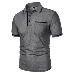 New Men’s Short Sleeve Polo Shirts Solid Color Casual T-shirt Summer Trendy