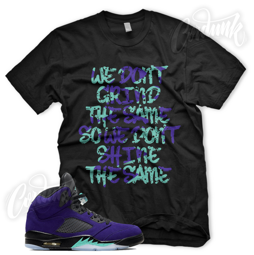 New BLACK “GRIND DIFFERENT” Sneaker T Shirt for J1 5 Alternate Grape