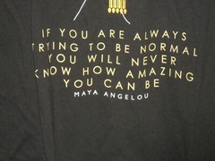 Maya Angelou Silhouette Tee-Shirt “Trying To Be Normal” Size Medium 7-9 NWT