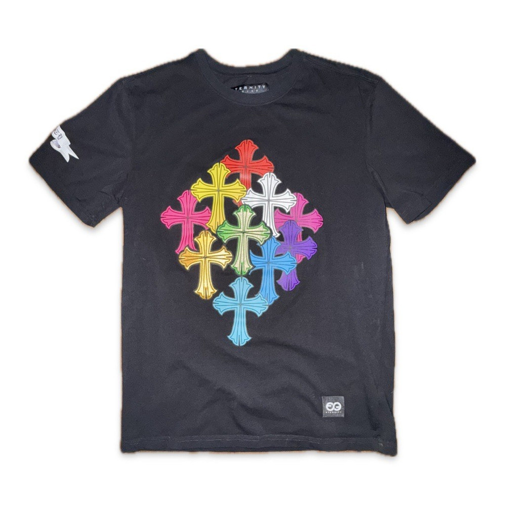 Eternity BC/AD Men’s Black Graphic Logo Crew Neck Short Sleeve T-Shirt Size S