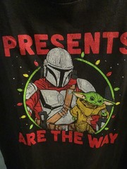 Star Wars Mandalorian Grogu Christmas T-Shirt Men’s Medium Black Holiday Tee
