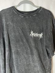 Oversized “Anxiety” Acid Wash Graphic Tee Charcoal Grey Y2K Grunge Streetwear