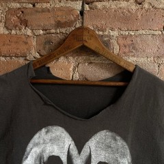 VTG 1990s Faded Distressed Fashion Victim Skull Graphic Thrashed Punk Cut Off L
