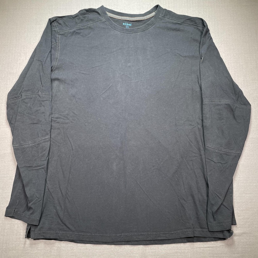 Kuhl Wildfibre Shirt Mens 2XL Black Organic Cotton Long Sleeve Hiking Tee