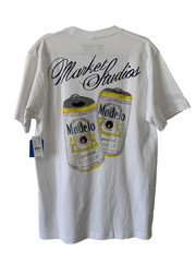 Market Studios / Modelo Men’s Graphic Print T-Shirt White Regular Fit Size L