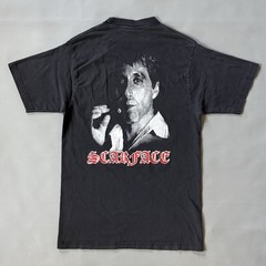 Vintage Scarface Old English Script T-Shirt Rare Size Medium Double Sided Black