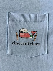 Vineyard Vines Spring Break Hammock Whale Pocket Tee NWT Lake Blue Men’s Medium