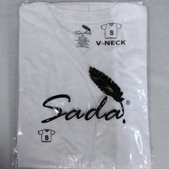Sada Men’s White S Cotton Knit V-Neck Short Sleeve T-Shirt