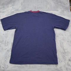 Weekends Shirt Mens M Blue Three Stripe Short Sleeve Crew Neck Casual Top