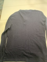 Lacoste Henley Neck Cut And Sew Waffle Linen Blend Long Sleeve 6 Navy Blue