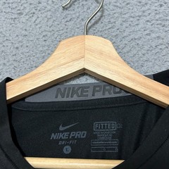 Nike Pro Fitted Long Sleeve Shirt Men Large Black Stretch Performance