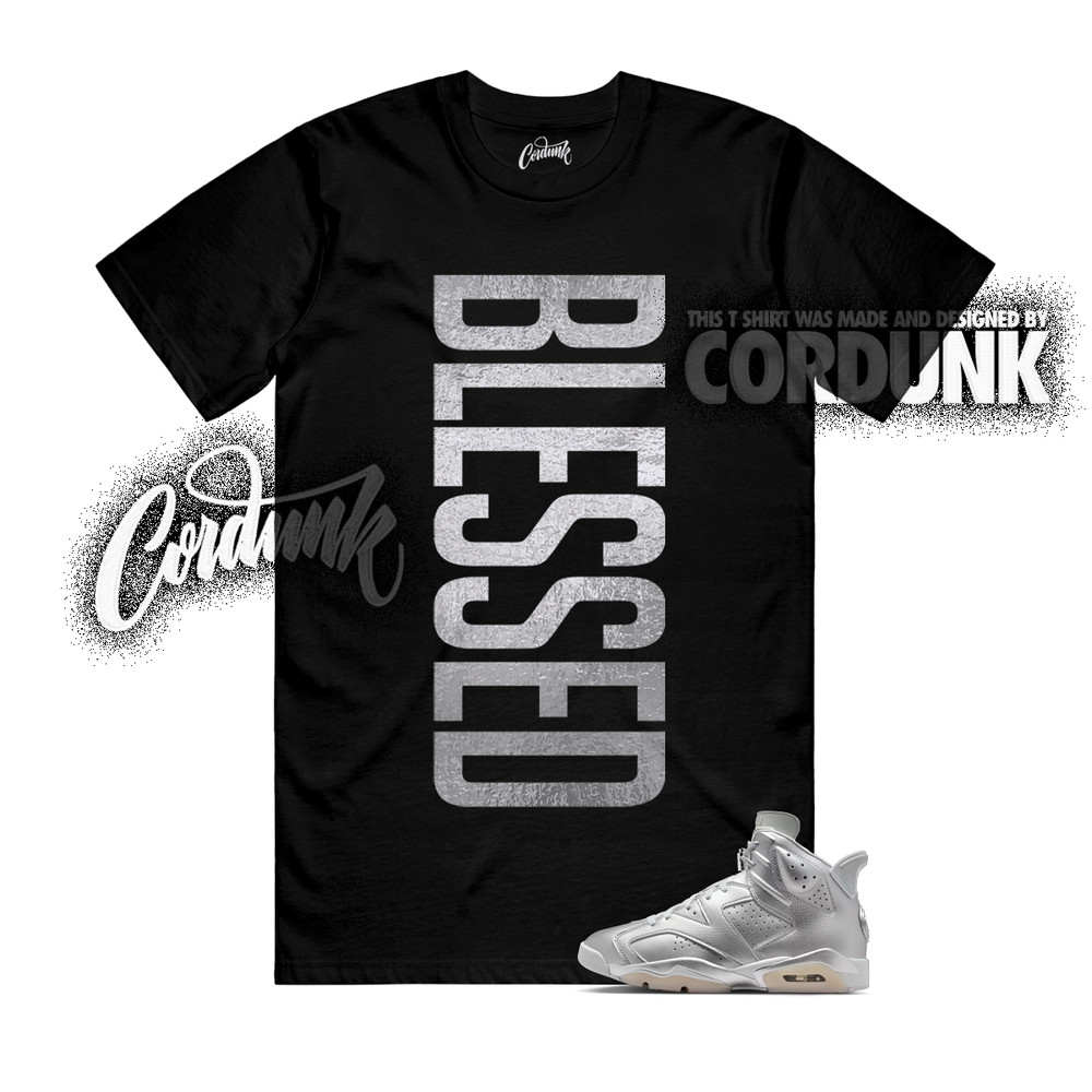 6 Metallic Silver Pure Platinum Oil Grey T Shirt Match VERTBLS