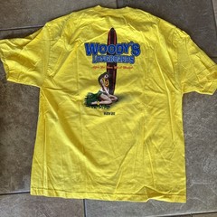 Woody’s Longboards Hawaii Shirt Adult XL Yellow Beach Tropical Outdoor Mens