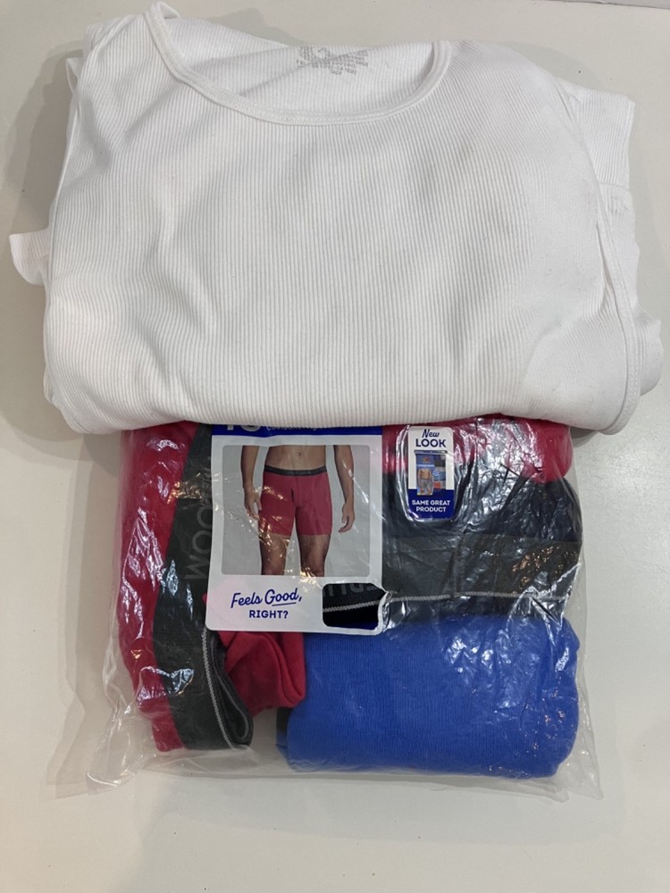 Fruit of the Loom-3 White Tank Tops 2XL; Fruit of Loom- 5 Underwear 2XL 44/46