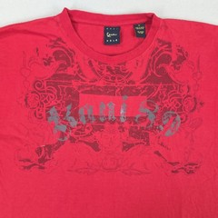 Karl Kani Gold Shirt Mens 2XL Red Wings Textured Graphic Grunge Y2K Skater
