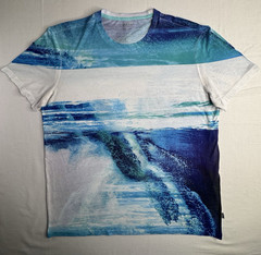Calvin Klein Men’s Graphic Logo Crew Neck Short Sleeve T-Shirt Blue/White L