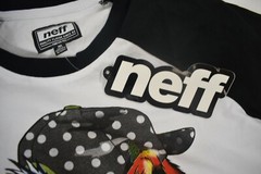 Neff Mens Fang Raglan 3/4 Sleeve White Shirt NWT S, M, L, XL, 2XL