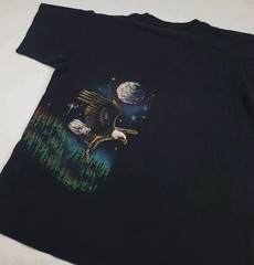 Vintage 90s Eagle Nature Scenic Art Wrap Around Print T Shirt Dallas USA Rare
