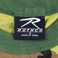 Rothco Long Sleeve T Shirt Men Small Green Woodland Camo Tactical Y2K Vintage