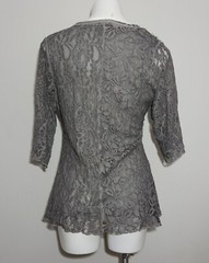 Womens Gray Lace Blouse Flower Lace Shirt Medium This And That Ordinary