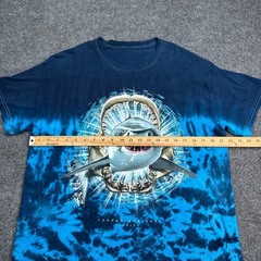 Great White Shark Tee Shirt Adult Size XL Blue Tie Dye Vintage Style Nature