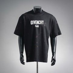 Givenchy Paris Distressed Black Oversized T-Shirt