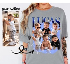 Custom Cotton Photo T-Shirt Personalized Kids Collage Family Gift