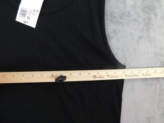 Forever 21 Tank Top Mens XL Black Ribbed Cotton Stretch Shirt Crew Neck