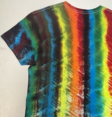 Artisan Handmade Tie Dye Adult T-Shirt Size Large Unique Rainbow Design Tee NEW