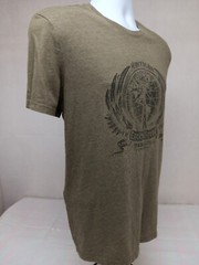 Lucky Brand Mens Large Green American To The Core Dunagrees Short Sleeve T-Shirt
