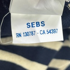 Saint-James T-Shirt Mens XS Blue Striped Round Neck Cotton Long Sleeve France